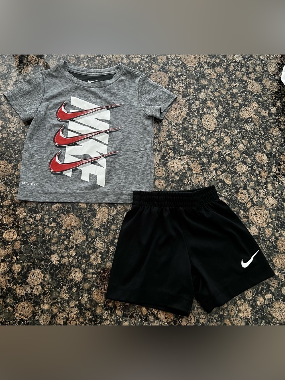 Nike Gray Heather Dri-FIT Tee with White Logo